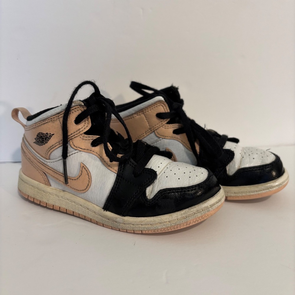 Nike Air Jordan 1 Retro Mid GS Arctic Orange Pink Black White Girls 10C‎ Kids